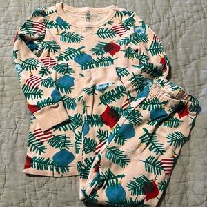 Gymboree pink ornament pine Christmas pjs 2t